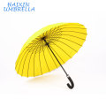 Chinese Imports Wholesale Hotel Dual Use Auto Open Nice Cheap Custom Print Rain Yellow Umbrella 24 Ribs for Promotional Gift